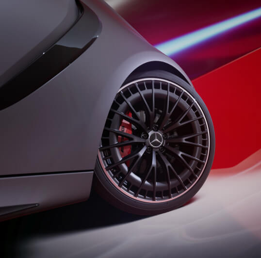 Close up view of Mercedes-Benz CLE alloy wheels