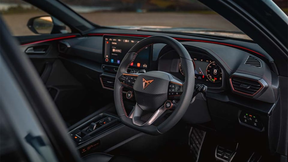 Interior view of Cupra vehicle