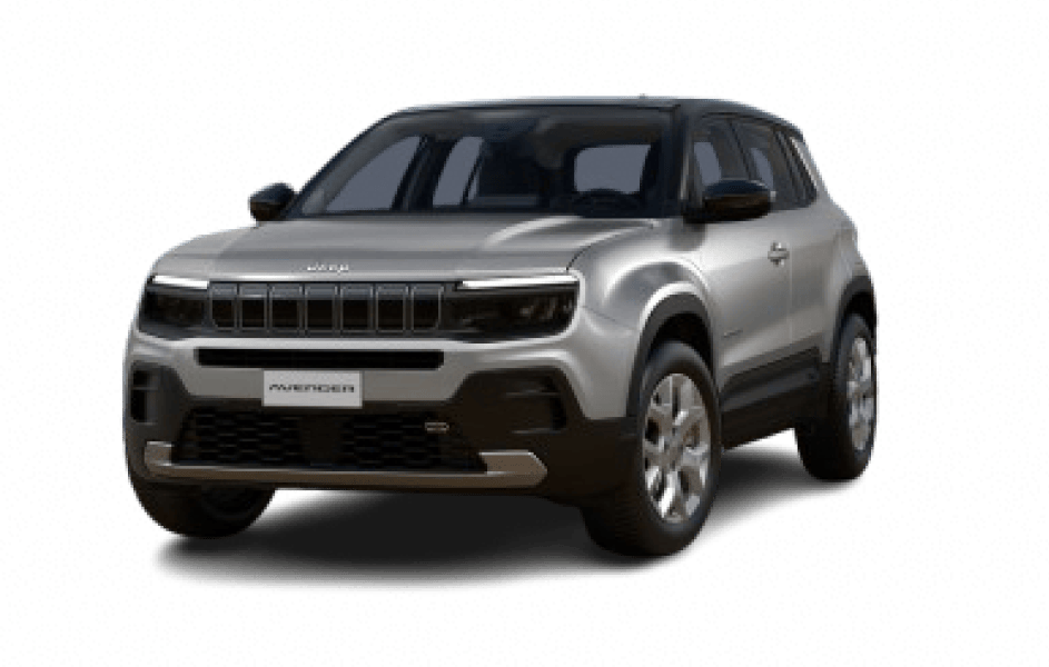 Front angled view of Jeep Avenger e-hybrid Altitude