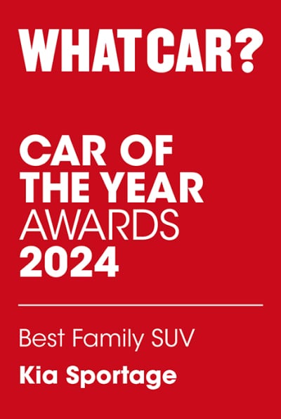 'What car?' Car of the year 2024. Best Family SUV. Kia Sportage