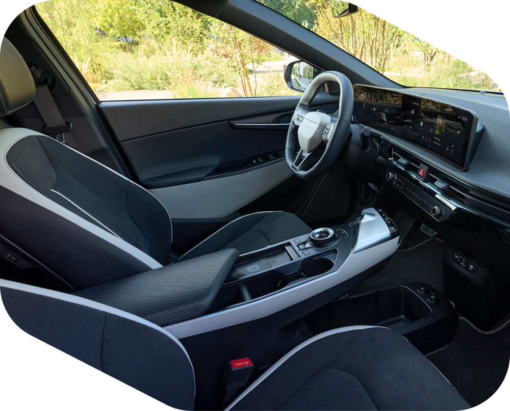 Interior view of Kia EV6 seats