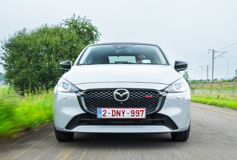 Front view of the Silver Mazda2