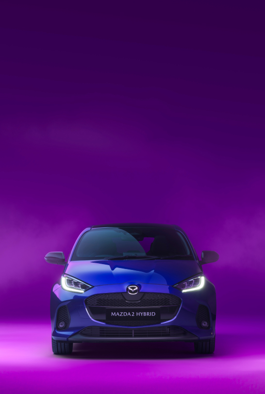 Front view of the Mazda2 Hybrid