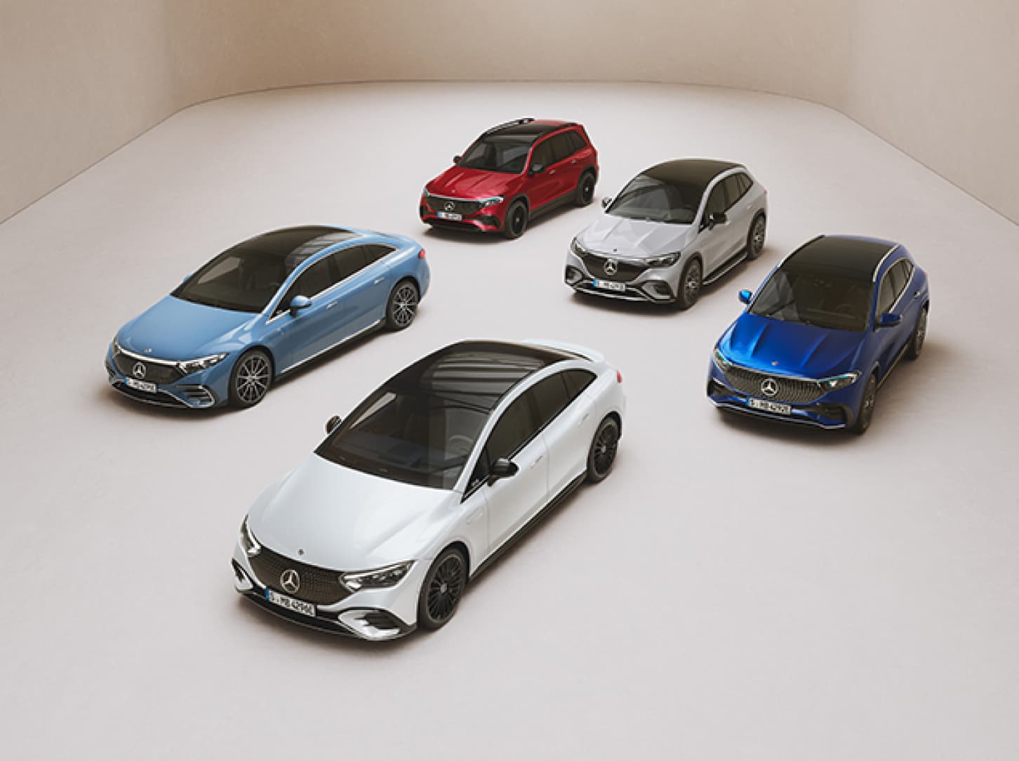 Five electric Mercedes-Benz cars