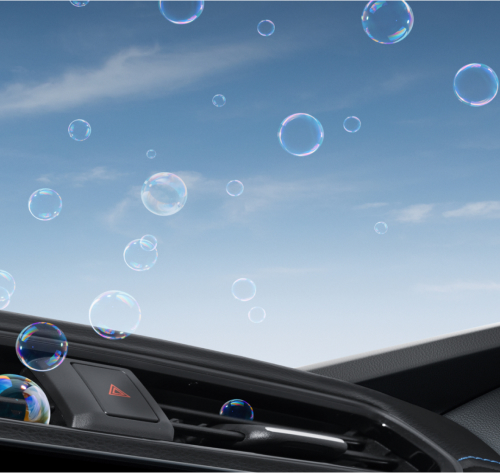Image of bubbles coming out of car dashboard air vents