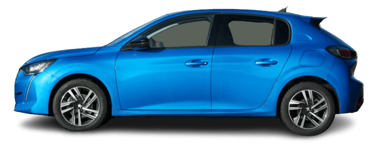 Blue Peugeot 208